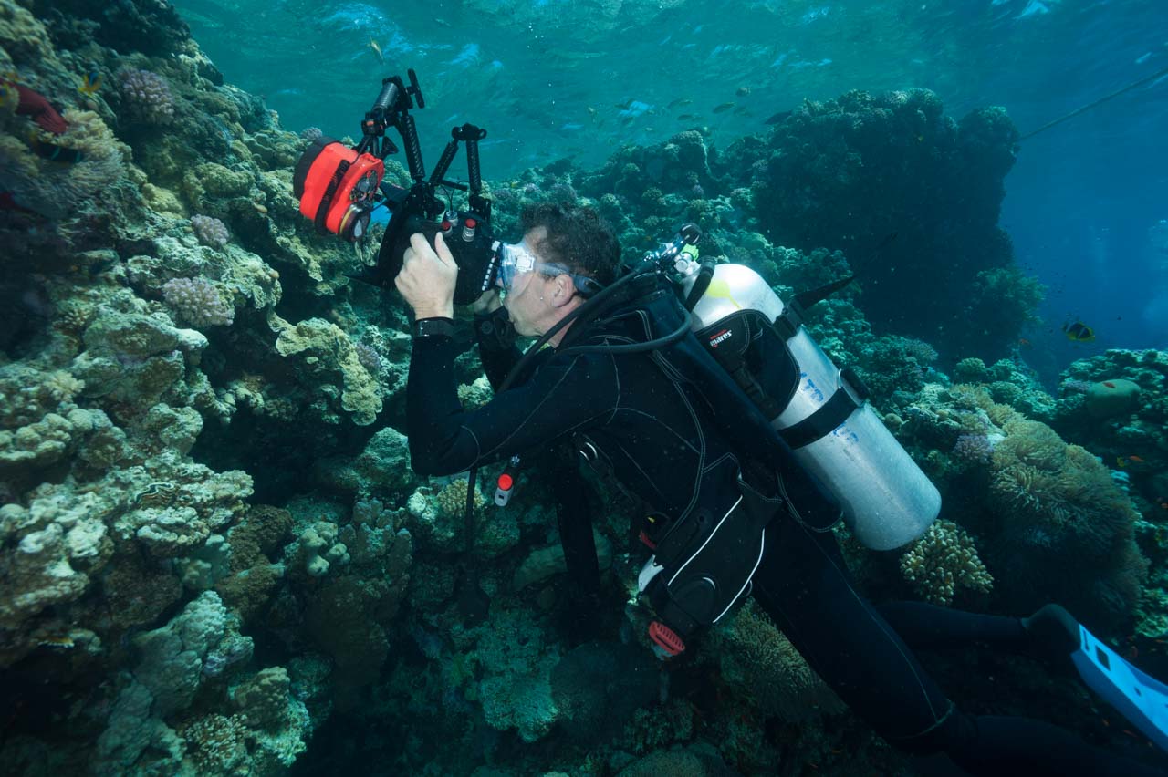 Didier, un stagiaire pendant un stage de photo sous-marine en Mer Rouge en Egypte.